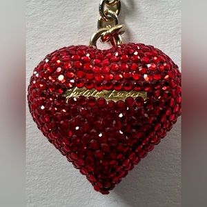 Vintage Judith Leiber Womens Red Swarovski Crystal and gold  key fob.